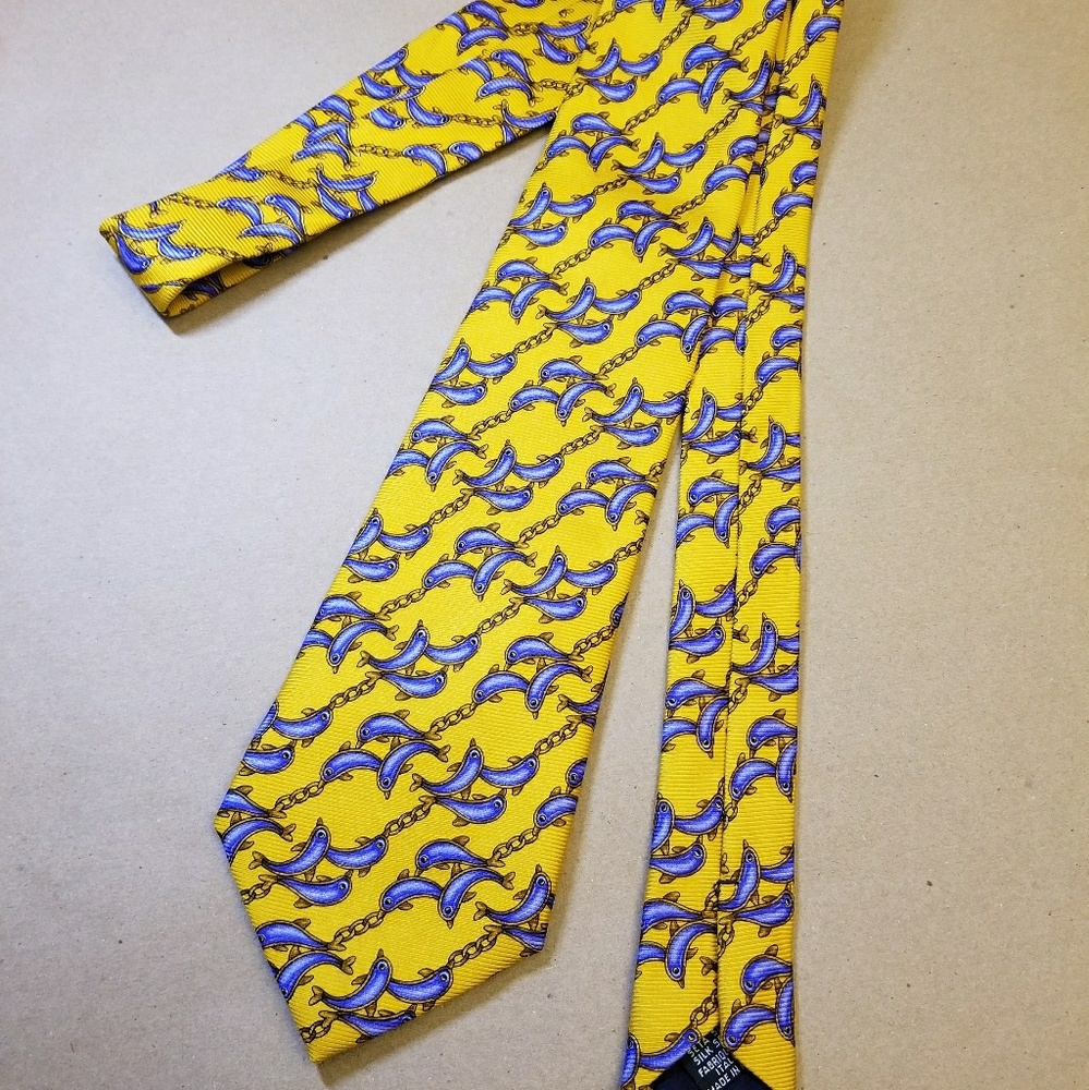 Chanel Yellow Dolphin Tie